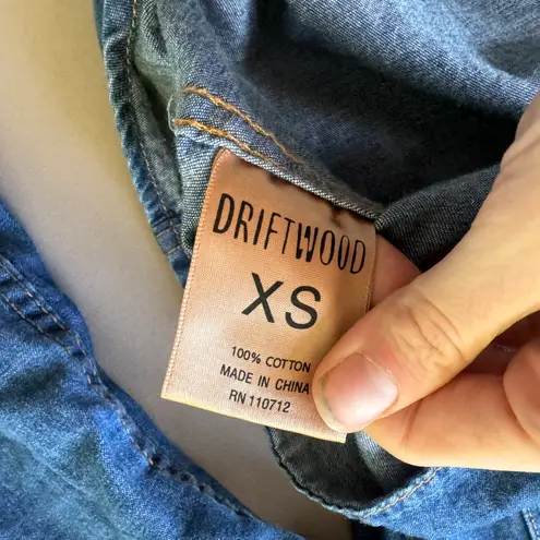 Driftwood “Penny” Floral Embroidered Denim Shirt