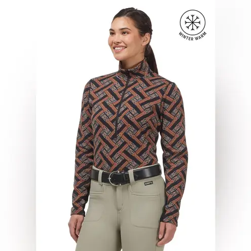 Kerrits Women's Geometric Button Down Shirt - Black and Brown