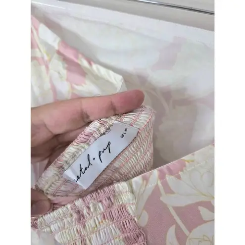 Petal and Pup Strapless Maxi Dress Size Large Floral Pink NEW