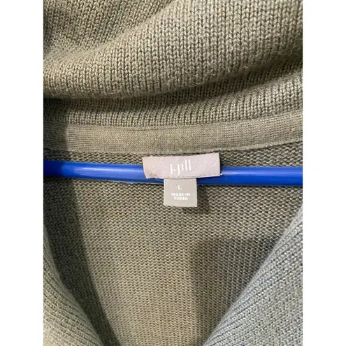 J. Jill Angora Blend Oversized Button Down Knit Cardigan Olive Leaf Size L Cozy Green Size L - Image 4