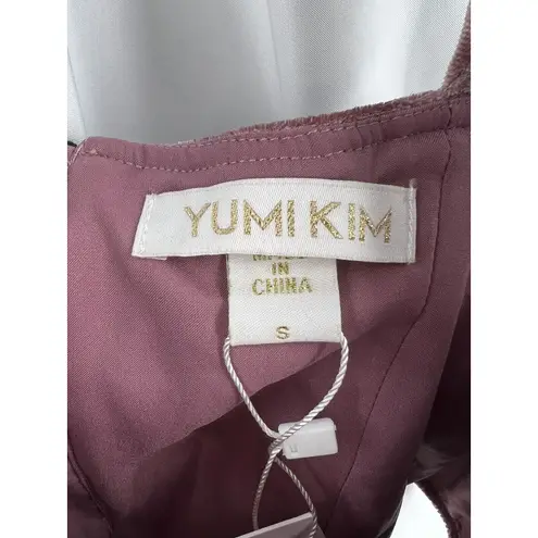 Yumi Kim Velvet Bustier Crop Mauve Small New