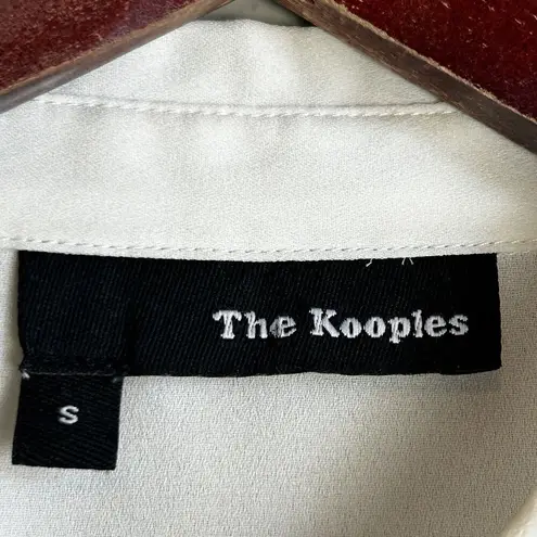 The Kooples WHITE button Up Blouse Collared Size Small Crochet Detail Sleeveless