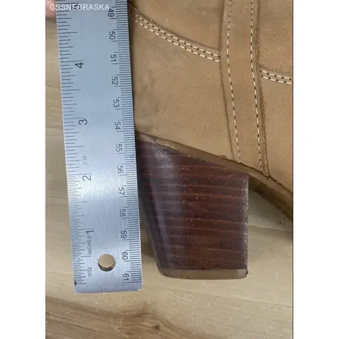 Zodiac USA Tan Western-Style Leather Riding Boot w/Heel - Size 8 Narrow