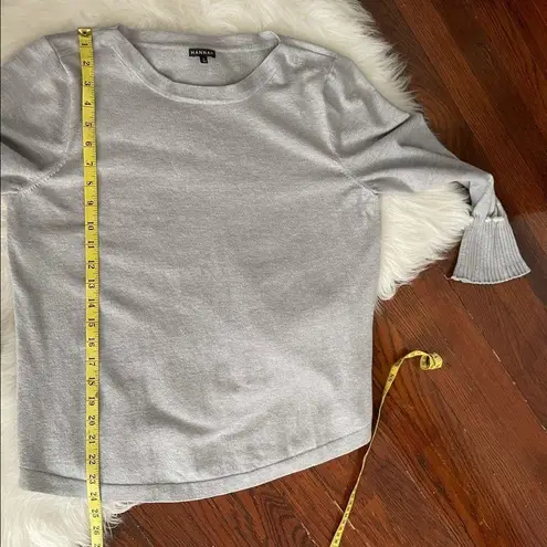 Lightweight Grey Sweater Top Pearl Detail Women's size large