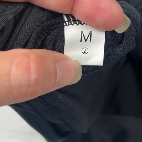 Black Off Shoulder Ruffle Swim Top Adjustable Straps Size M Size M