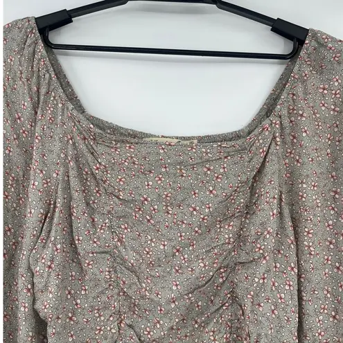 Liberty Love Milkmaid Womens Top Sz Xl Sage Cottagecore Boho Prairie Smocking