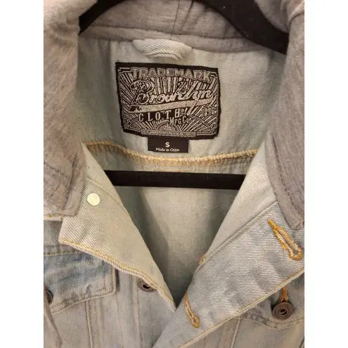 Brooklyn Cloth Brooklyn Co With Hood Pockets Button Up Size S Jean Vest