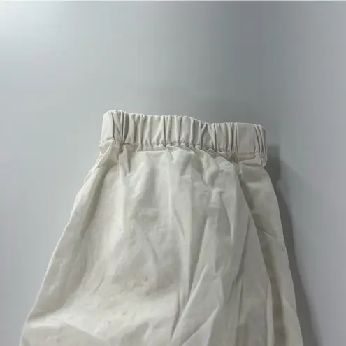 Sundance Jolienne Twill cargo joggers white size 12 relaxed fit exposed buttons