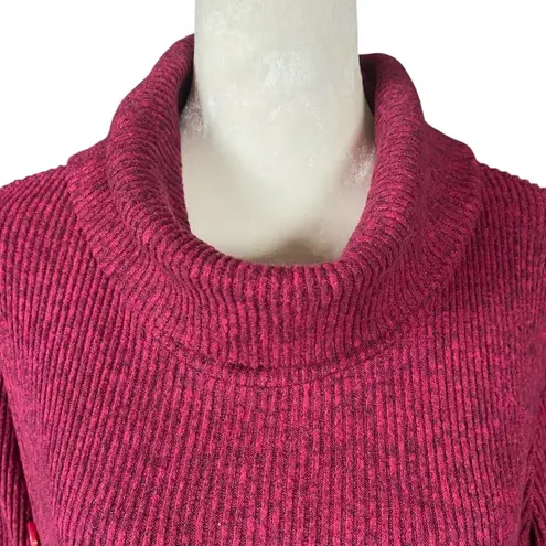 Studio 1886 wine colored cowl neck long sleeve pullover stretchy sweater size L