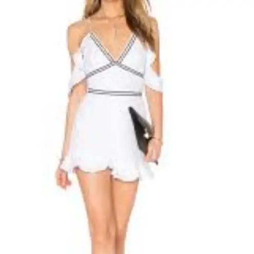 Saylor Shayna Romper White Navy