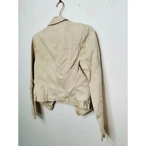 L'Agence L’AGENCE Off-White 100% Cotton Structured Double-Breasted Wayne Jacket Blazer M