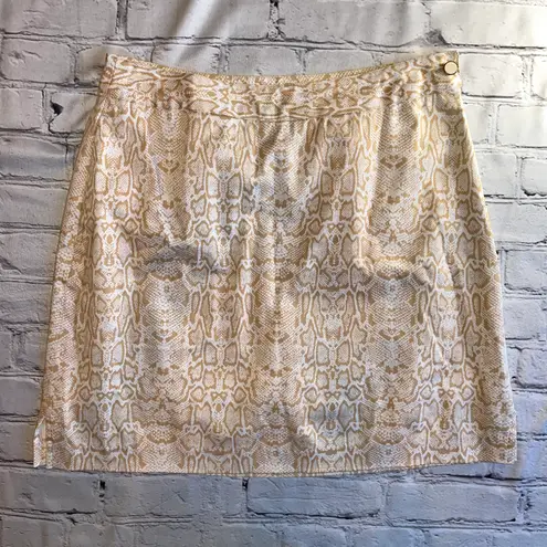 ep pro E.P. Pro Skort Tennis Golf Shorts Skirt Gold Snakeskin Print Size 6