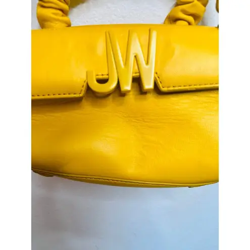 JASON WU Yellow Leather Adjustable Crossbody JW Logo Ruched Handle Rommy Bag