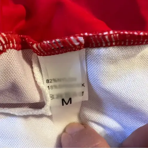 Tempt Me Two Piece High Waisted Bikini Red Black White Dots Size Medium