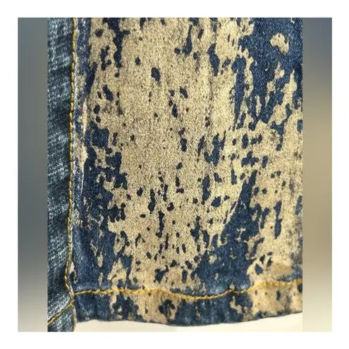 Rare Vintage Younique Y2K Embellished Velvet Flare Jeans | Low Rise | Size 13 Blue