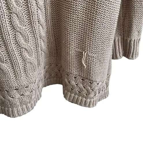 Croft & Barrow  Open Cardigan Women Sweater XL Tan Crochet Open Knit Neutral