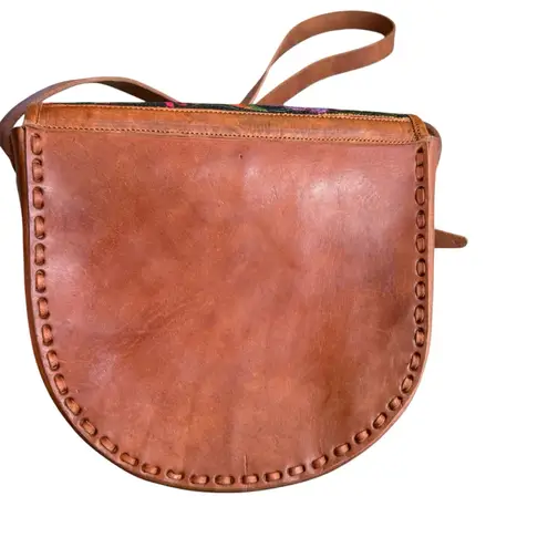 Handmade Embroidered Leather Satchel Handbag Tooled Bohemian Hippie Southwestern