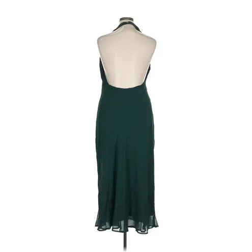 Show Me Your Mumu  Jasmine Halter Midi Dress in Emerald Chiffon XS