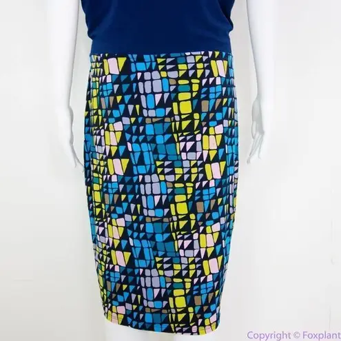Leota USA-made blue yellow dolman sleeve wrap dress, size 3L