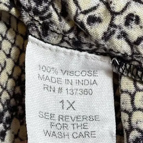 Live 4 Truth Women’s Top Shirt Black Cream White Boa Snake Animal Print Sz XL