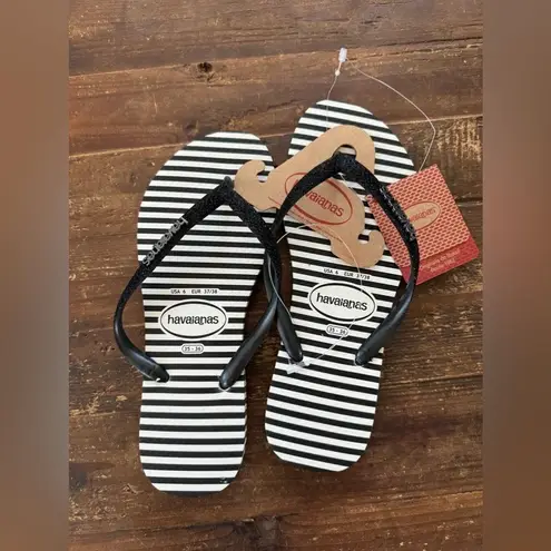 Havaianas NEW! Slim Glitter Stripes Flip Flop Sandal