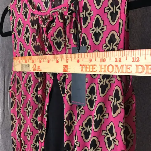 Lulumari Pink Black Floral Sleeveless Dress