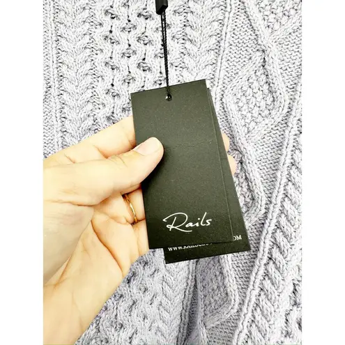 Rails Amy Cable Knit Sweater Lavender Purple Tie Back Size S NEW
