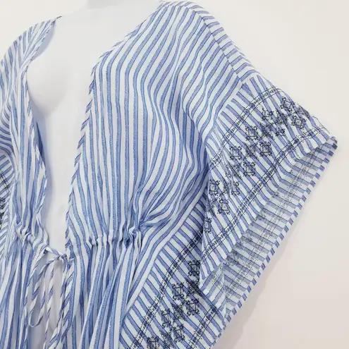 Hawaiian Tropic Striped Kimono Tassels Swimwear Cover Up