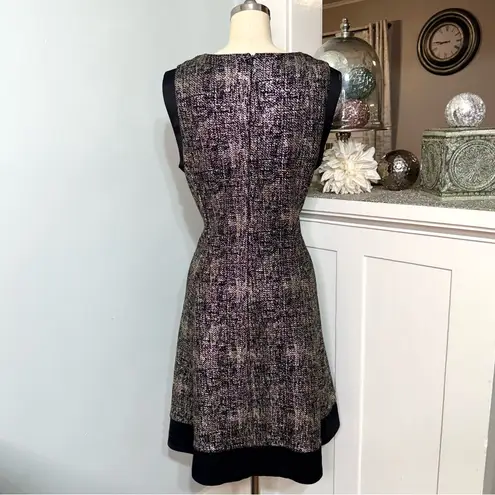 Roz & Ali Black & Gold Metallic Fit & Flare Party Dress Evening Wear Size 16p