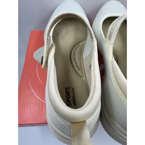 Jsport Womens Shoes Beige Mary Jane Memory Foam Contoured Arch Lightweight 8