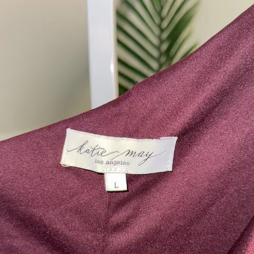 Katie May Mojave Single Long Sleeve Gown in Sangria