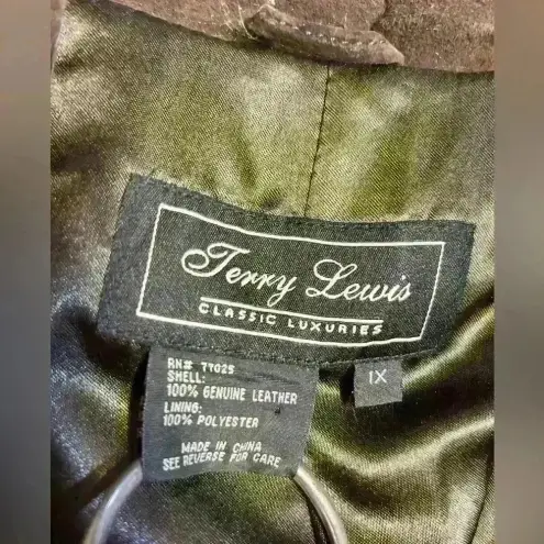 NWT Vintage Terry Lewis Classic Luxuries Genuine Leather Suede Brown Jacket sz1X Size 1X
