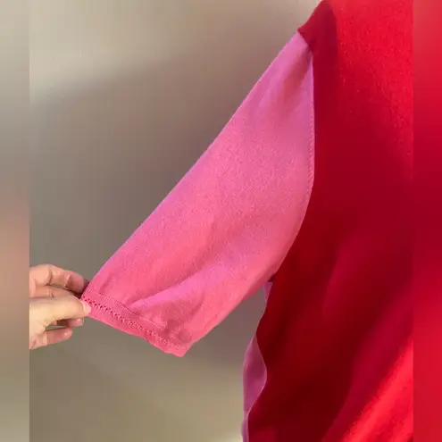 Boden sweater crewneck short sleeves color block XL Red