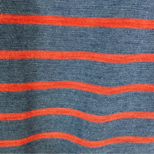 Faherty Cotton Striped Tie Shoulder Florence Dress Nautical Blue Size M