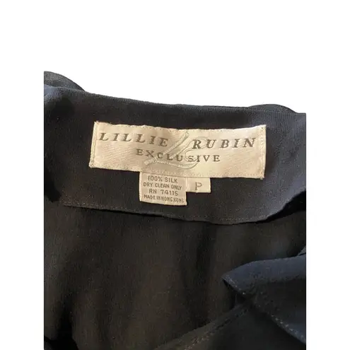 Lillie Rubin Silk Blouse Black Size M Vintage Size M