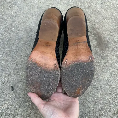 Rag and Bone  Black Perforated Ankle Booties with Chunky Wood Block Heel thumbnail 5