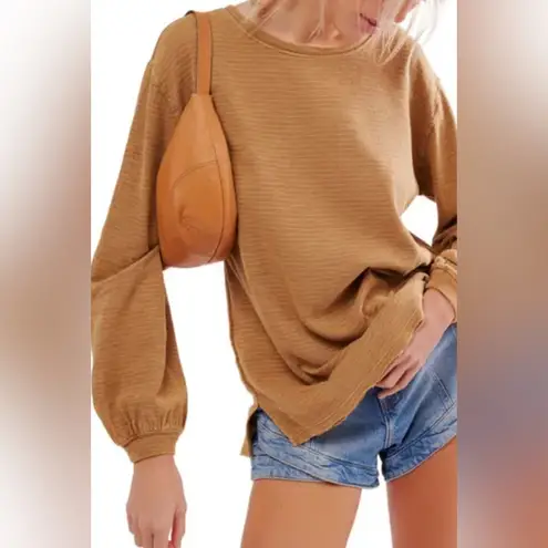 We The Free  soul song tan oversized long sleeve tunic