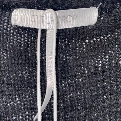 Stitchdrop Stitch-drop Black Slub Knit Henley Women’s Medium