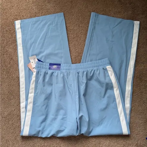 JoyLab Women’s Piped Mid Rise Track Pants NWT Size Medium Blue White Stripe