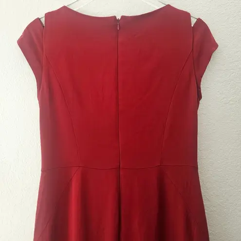 Reiss Mattia Elegant Cap Sleeve Sheath Dress in Deep Red Cocktail Dress Size 8