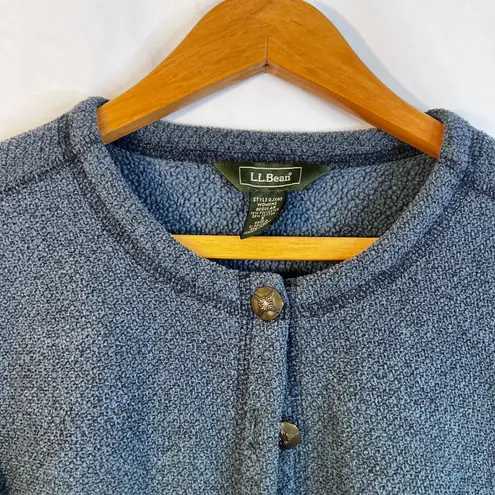 LL Bean Button Front Cropped Layering Knit Cardigan Casual Conservative Size SM Blue