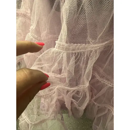 Sam's Vintage Purple Tiered Petticoat Ruffle Skirt Crinoline Medium READ