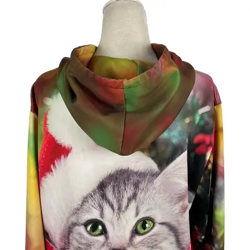 Nain Santa Kitties Ugly Christmas Graphic Sweater Hoodie Size Large/XL