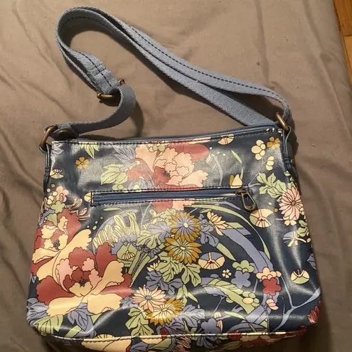 Sakroots Floral Multi Zippered Pocket Crossbody Purse