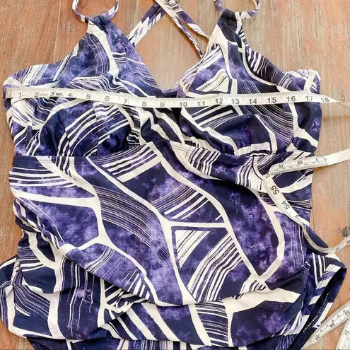 La Blanca Bali Hai Navy White One Piece Swimsuit 22W