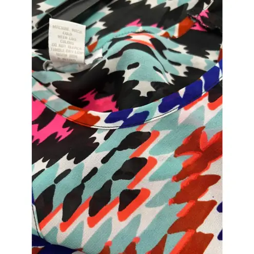 delia*s Blue, Pink,‎ black, and white Aztec Print Sheer Tank Top