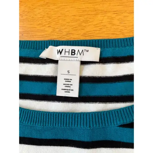Banana Republic WHBM Sz S Stretch Henley Tee Shirt Blouse Pullover Striped Sweater