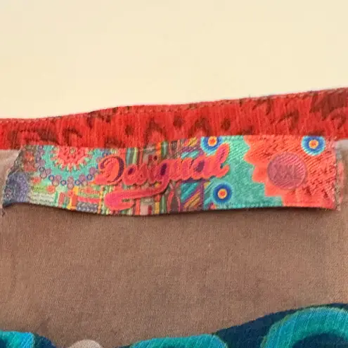 Desigual circle chiffon blouse XXL Ptp 21”