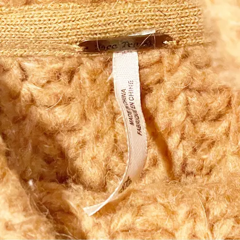 Free People  Size XS Papaya Orange Fluffy Cowl Neck Sweater Wool Blend