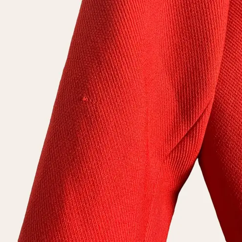 Milly Flame Red Ruffle Front Belted Knee-Length Coat Size 4 NWT